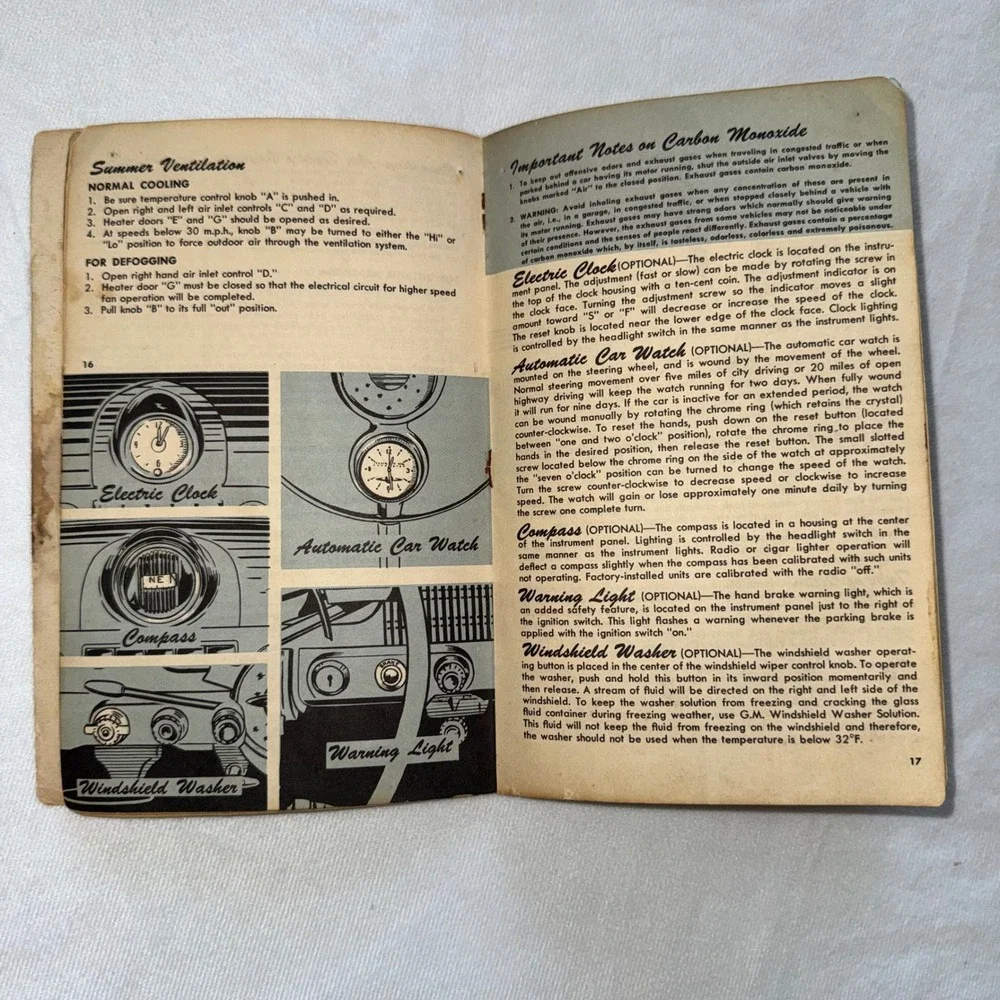 1952 Oldsmobile Car Owner Manual Vintage Auto Guide Rocket Engine‎ Illustration